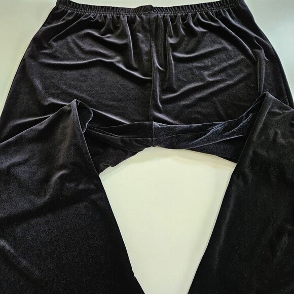 Coldwater Creek Pants Women XL Black Velvet Comfort Stretch Pull On Goth Witchy - Picture 12 of 15